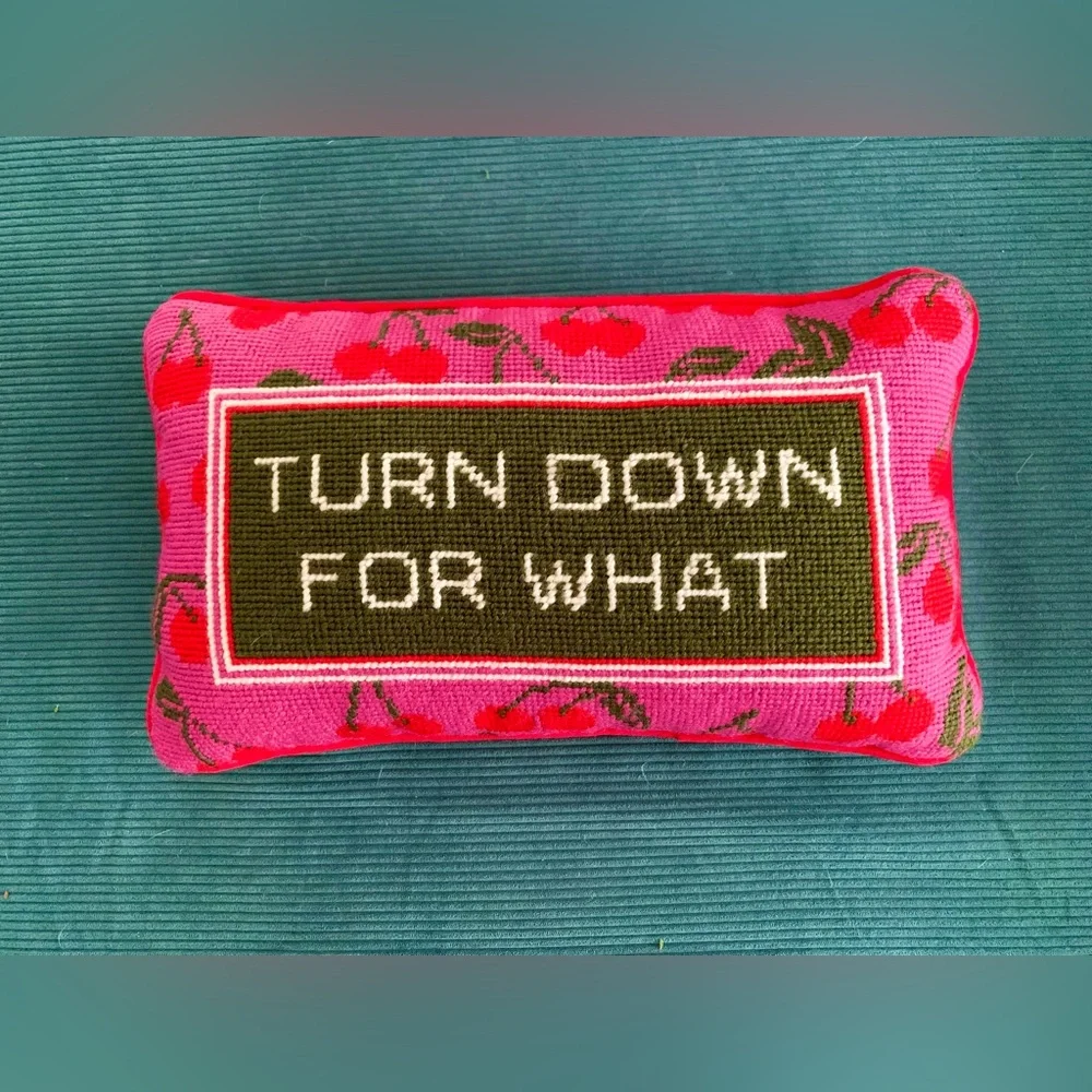 Pink Cherry Accent Pillow - 'Turn Down For What'